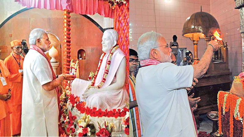 Modi offers prayers at Dhakeshwari Temple, Ramkrishna Mission
