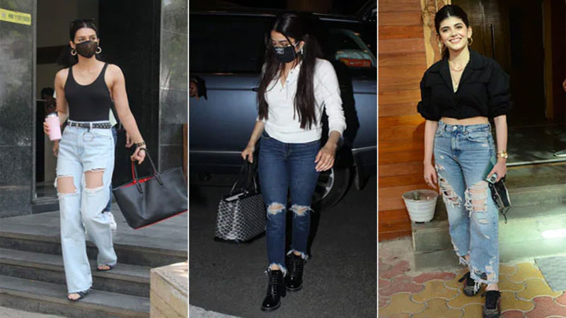 India's Janhvi, Kriti, Sanjana make distressed jeans 'The new dress code'