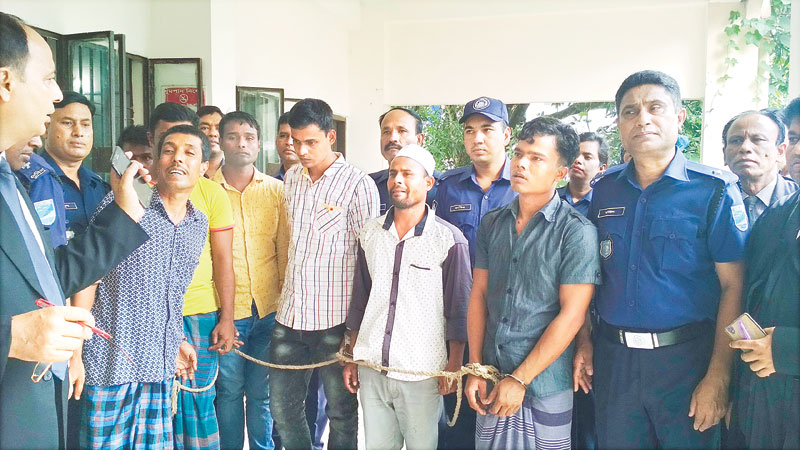 7 to walk gallows 
for killing man