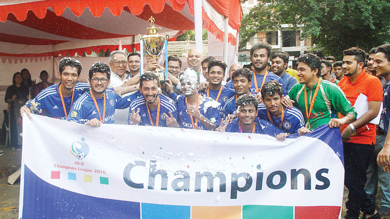 Chelsea lift AIUB Champs League trophy