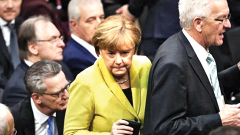 Squeezed by far right, Merkel now 
faces a rising left 
