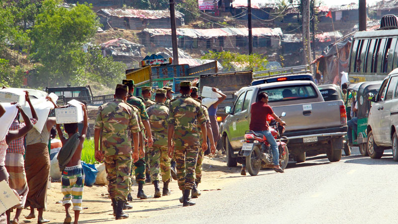 Army joins aid operation for Rohingyas