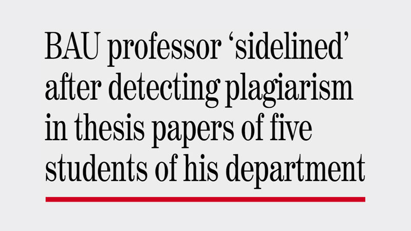 Teacher kept away from classes, duties for detecting plagiarism