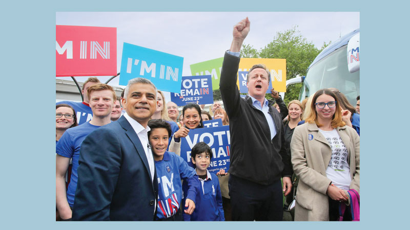 British PM, London mayor bury hatchet for pro-EU rally