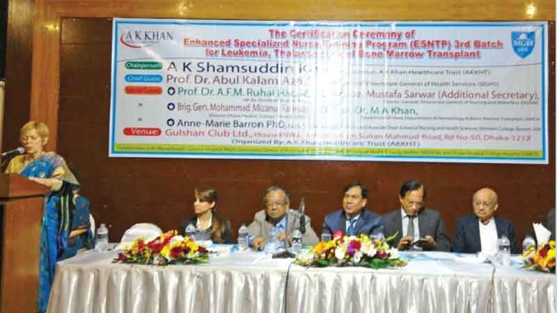Certification ceremony of the Bone Marrow Transplant Nurses held in Dhaka
