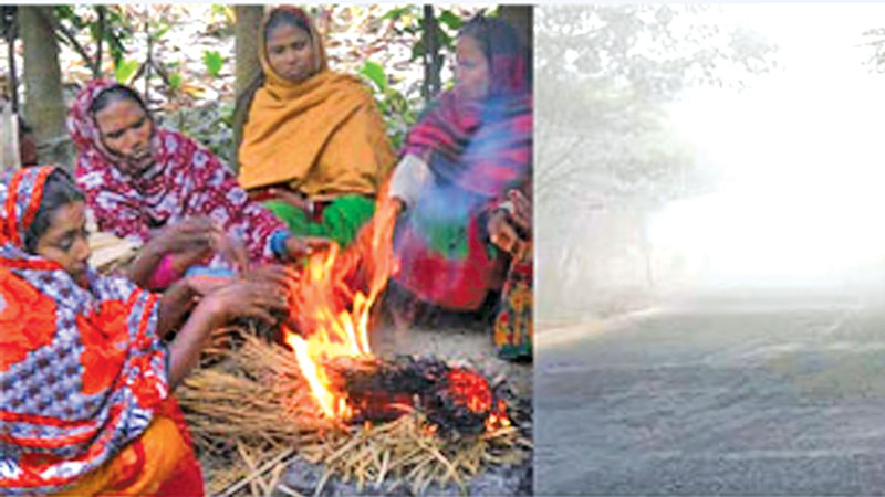 Chilling cold continues 
in Rangpur region 
