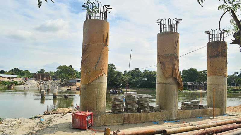 Construction work of Chitra bridge suspended