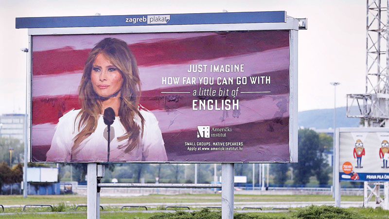 Croatia school removes Melania  English ads