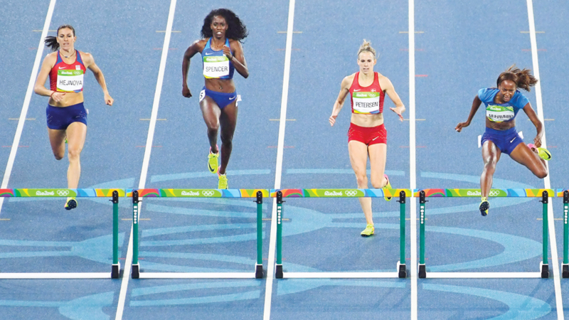 Dalilah scores first hurdles gold for US 