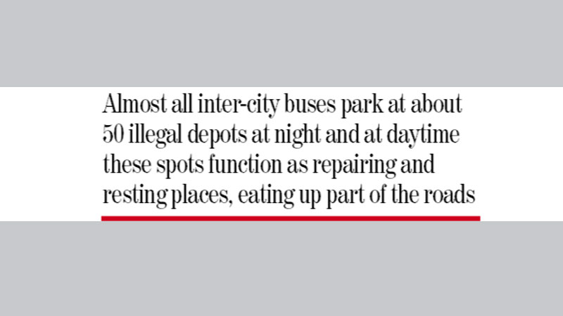 Unauthorised bus depots worsen Dhaka traffic clog 