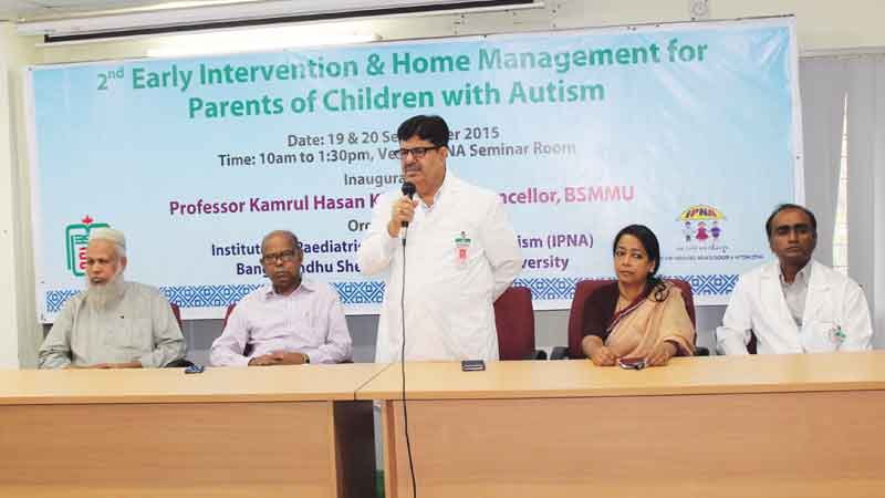 Early intervention and home management training for the parents of children with autism held at BSMMU 
