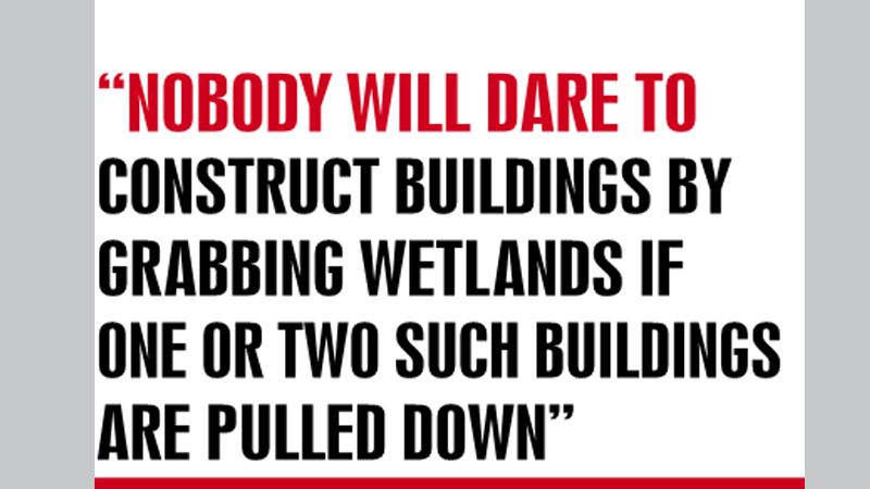 Eco minister glares at wetland grabbers
