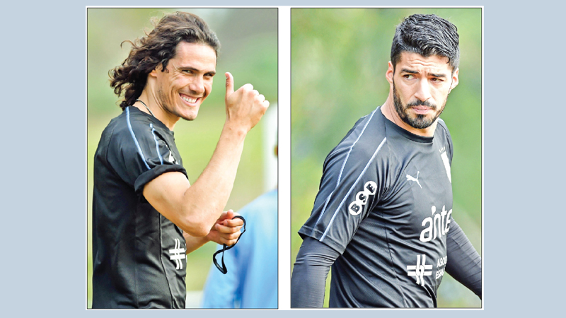 Uruguay pin hope on Cavani, Suarez