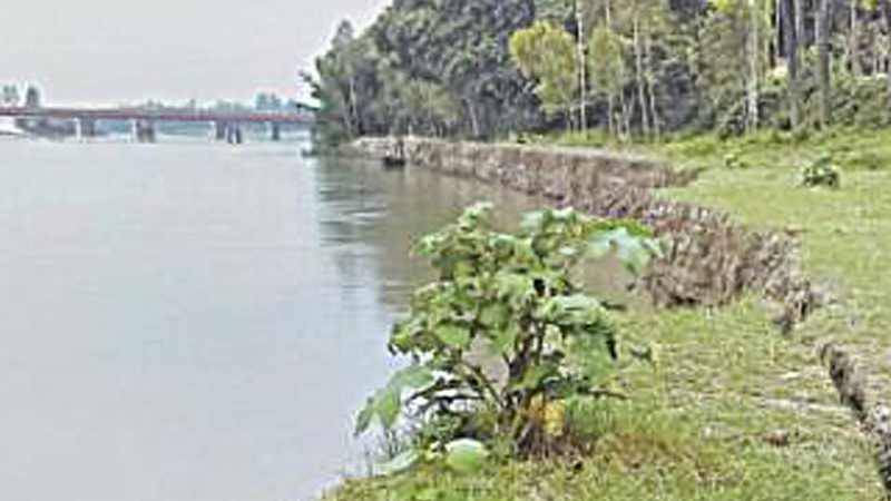 Erosion by Pungli River turns serious in Tangail