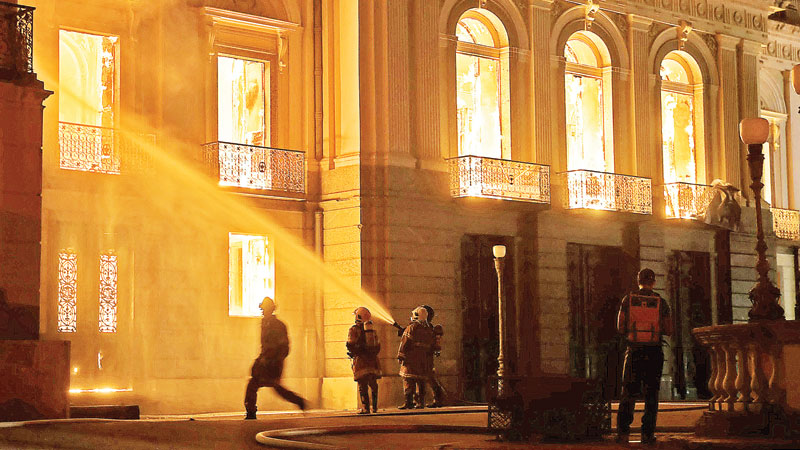 Fire tears thru Brazil’s one of oldest museums