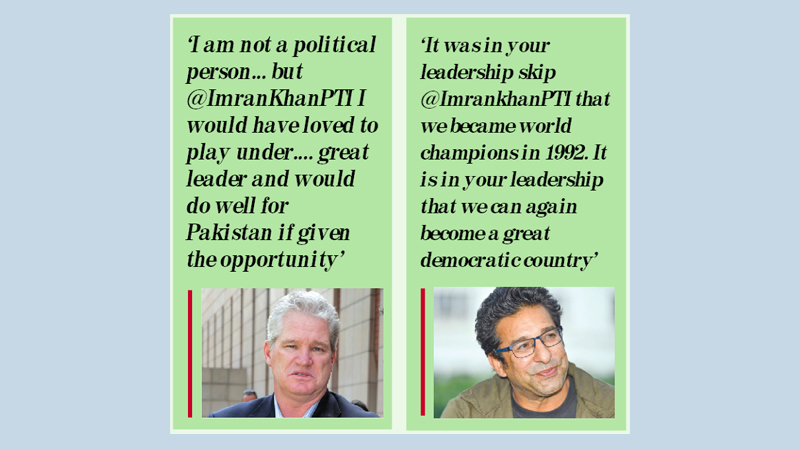 Former cricketers turn to support Imran Khan 