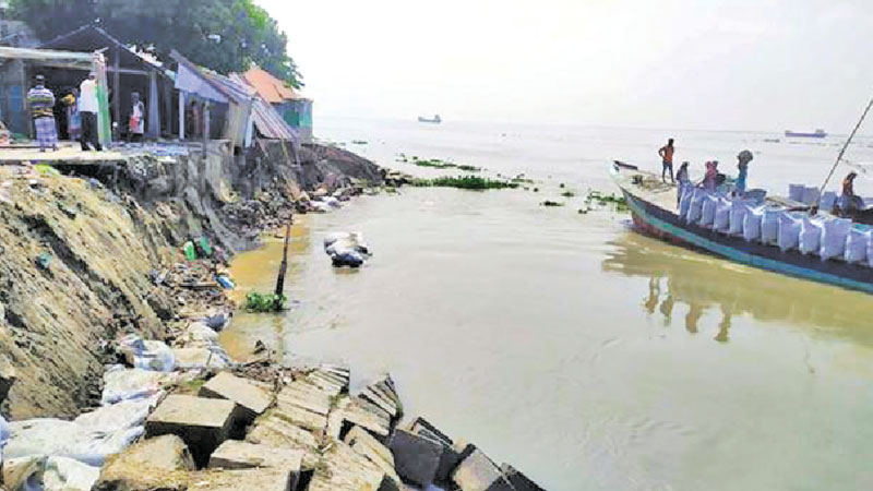 Fresh erosion by Meghna, Jamuna in Chandpur, Tangail