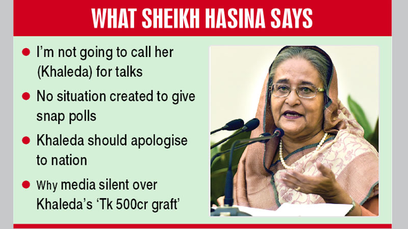 Hasina rules out talks with Khaleda over polls