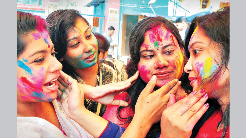 Holi festival celebrated playing with colours