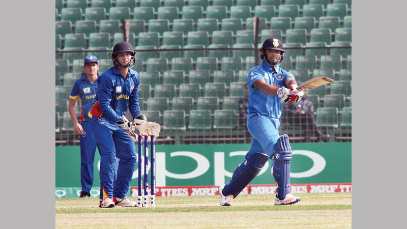 India plunder Namibia to reach semis