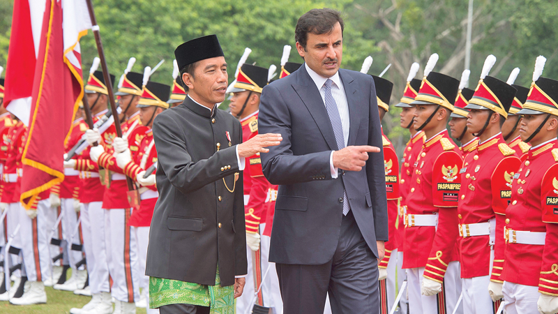 Emir of Qatar visits Indonesia amid Gulf crisis