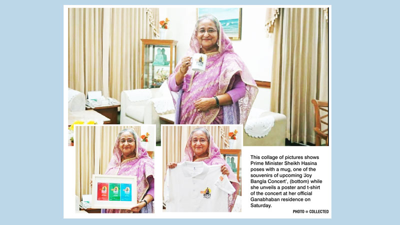PM receives souvenirs of 
‘Joy Bangla Concert’