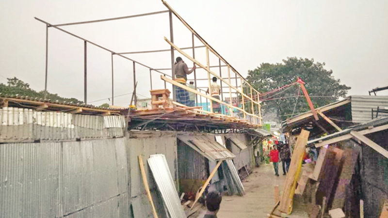 Illegal structures being erected on Kuakata sea beach