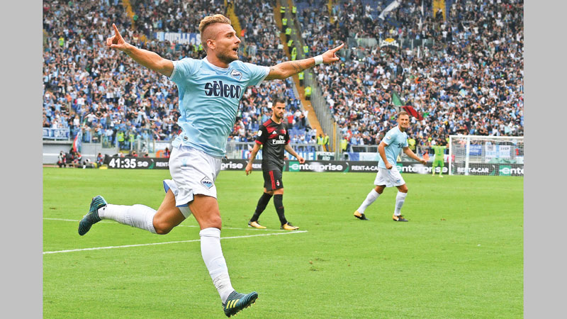 Immobile slams hat-trick 
as Lazio sink Milan