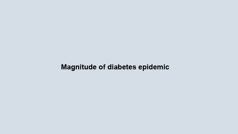 Magnitude of diabetes epidemic