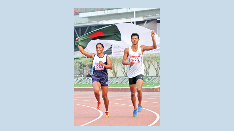 Mejbah, Shirin retain 100m sprint titles
