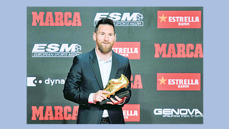Messi bags European Golden Shoe award for 6th time