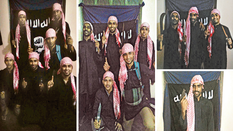 Militants took photos with IS flag