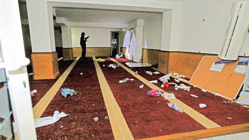 Muslim prayer hall ransacked in French island