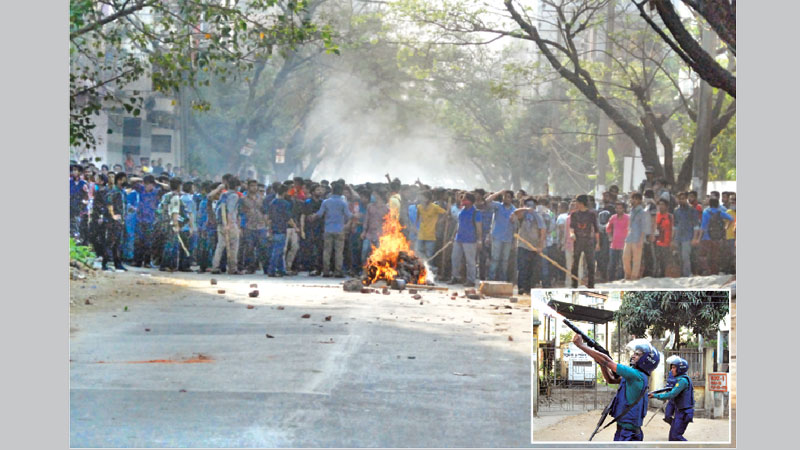 NSU students, police clash 
in capital