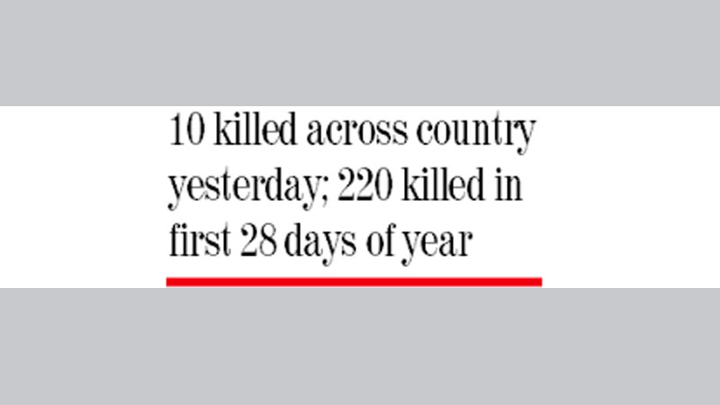 No let-up in road crashes

