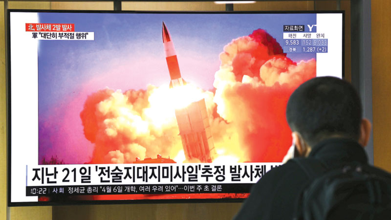 North Korea fires two short-range ‘ballistic missiles’ into sea