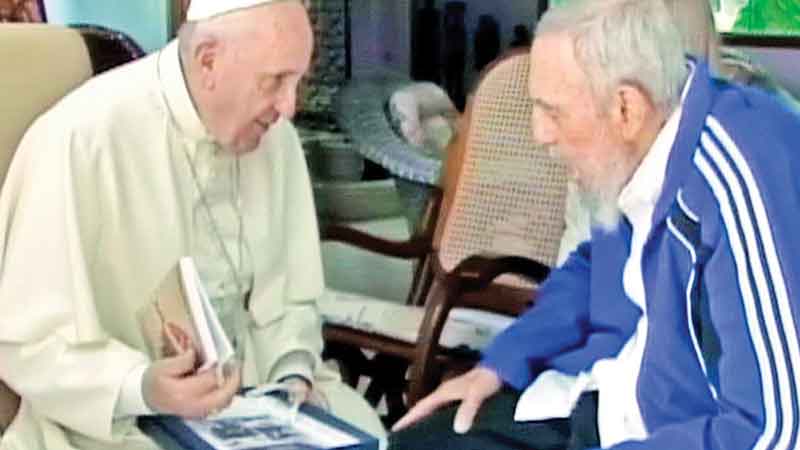 Pope meets Castros