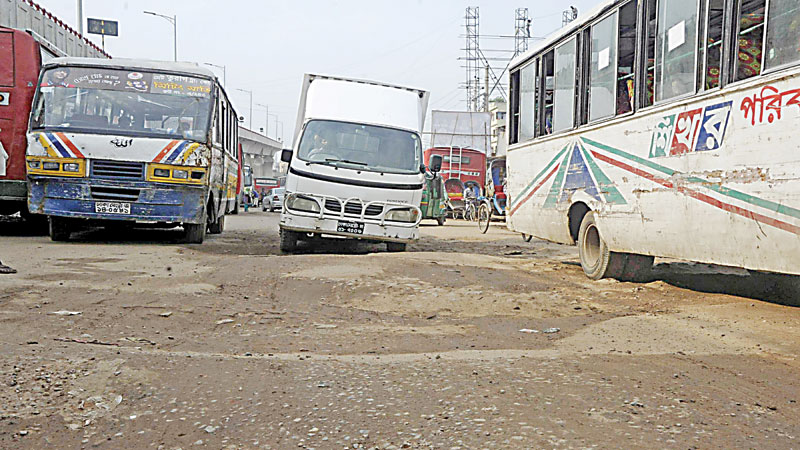 Potholed Dhaka roads woes for commuters 