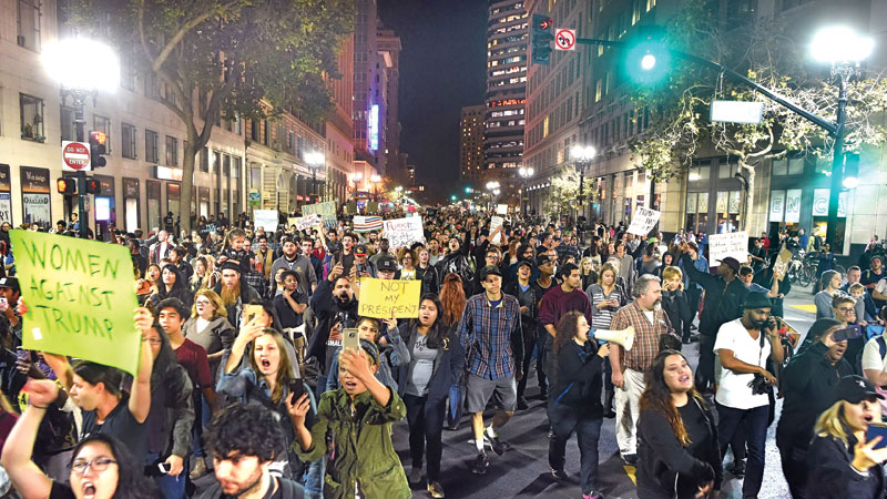 Protests across US after Trump win 