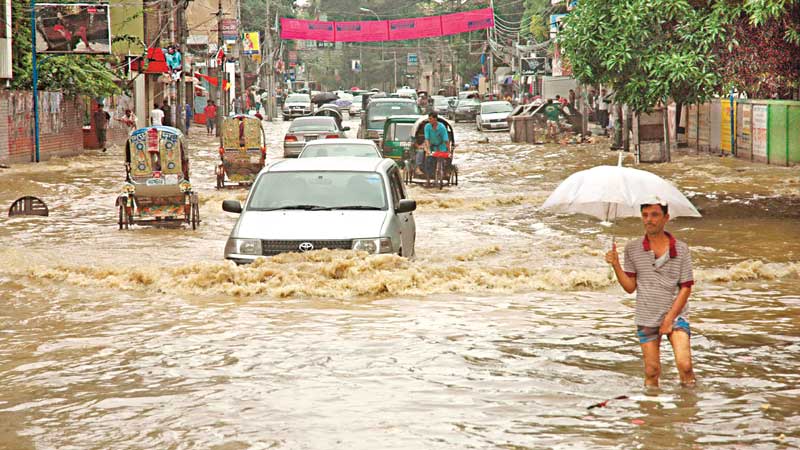 Rains expose Dhakas drainage conditions