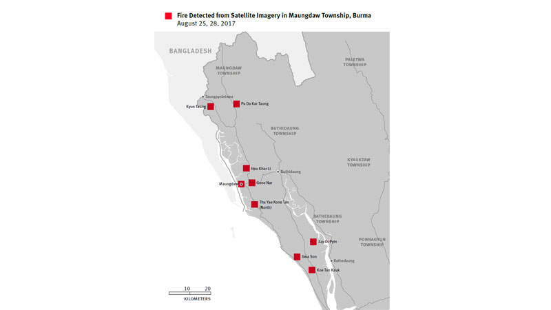 Satellite data indicate burnings in Rakhine State, says HRW