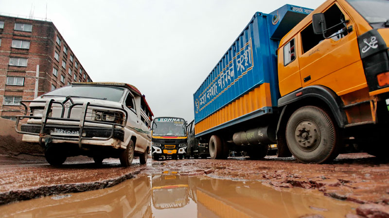 Repairing of roads before Eid 