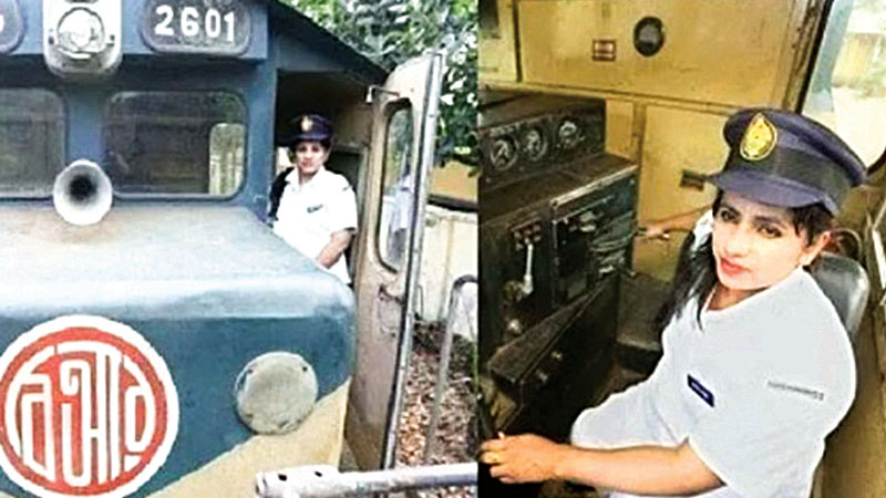 Salma Khatun, the first female loco master in Bangladesh
