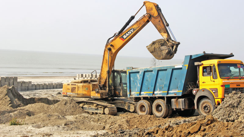 Sand being lifted illegally from Kuakata beach