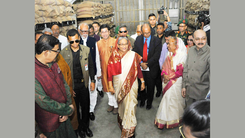 PM inaugurates country’s first solar food silo in Bogra