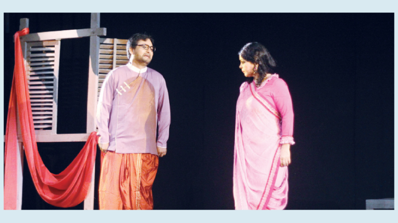 Prangone Mor stages ‘Shesher Kobita’ at Shilpakala today