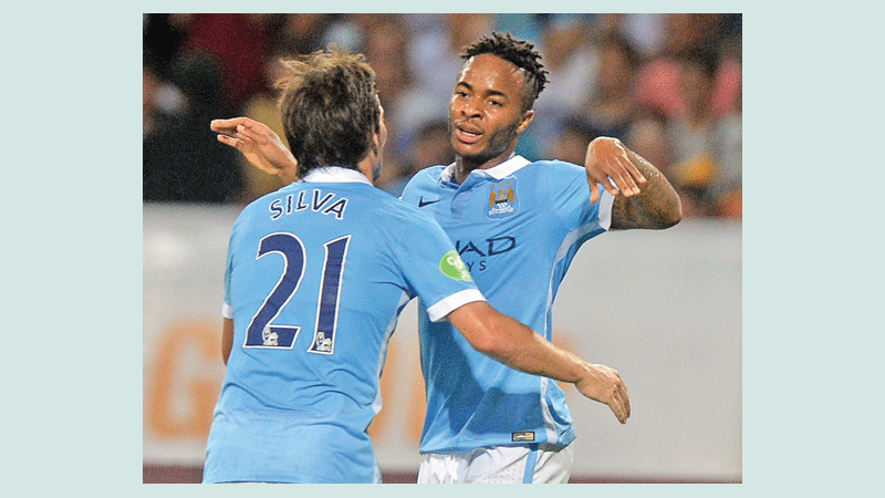 Man City ride on Sterling double