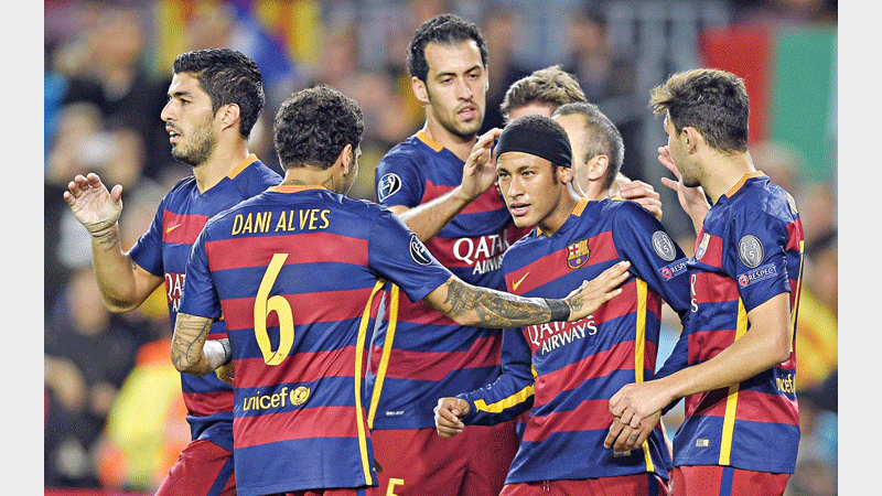 Barcelona ride on Neymar double
