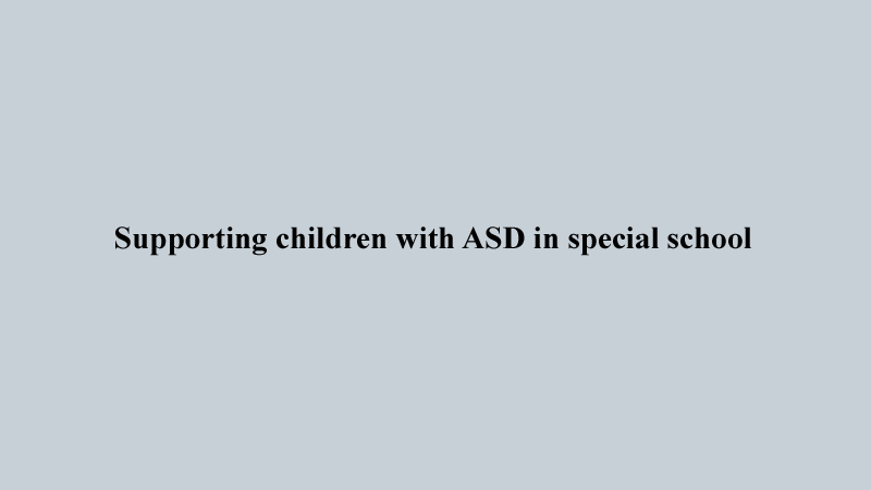 Supporting children with ASD in special school