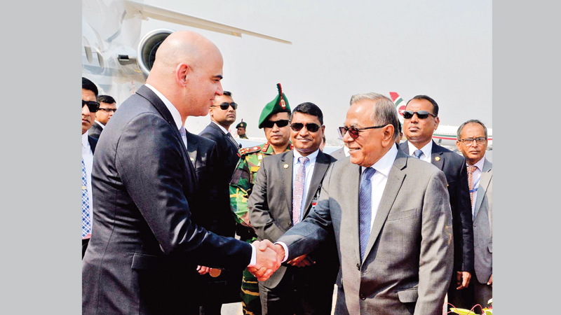 Swiss President Alain Berset
arrives